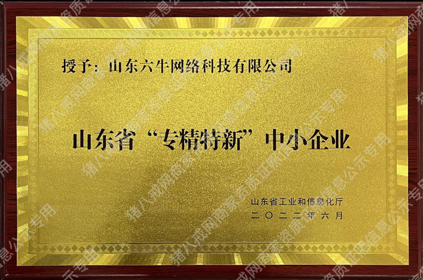 六牛科技-专精特新企业资质图2